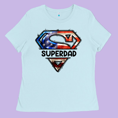 American Super Dad Ladies Tee Designed By Lillyallendesigns
