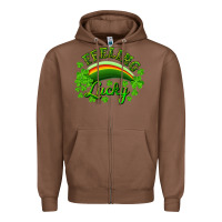Chestnut Feeling lucky with rainbow Zipper Hoodie - RanaPortraitStore