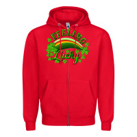 Red Feeling lucky with rainbow Zipper Hoodie - RanaPortraitStore