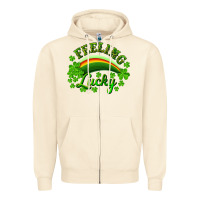 Sandshell Feeling lucky with rainbow Zipper Hoodie - RanaPortraitStore