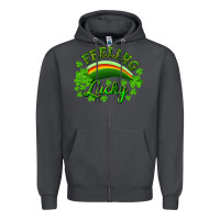Smoke Feeling lucky with rainbow Zipper Hoodie - RanaPortraitStore