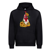Black sunflower rooster with leopard Urban Hoodie - RanaPortraitStore