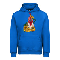 Cobalt sunflower rooster with leopard Urban Hoodie - RanaPortraitStore