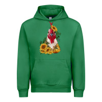 Emerald sunflower rooster with leopard Urban Hoodie - RanaPortraitStore