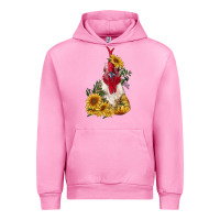 Fuchsia Pink sunflower rooster with leopard Urban Hoodie - RanaPortraitStore
