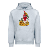 Heather Grey sunflower rooster with leopard Urban Hoodie - RanaPortraitStore