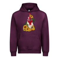 Mauve Wine sunflower rooster with leopard Urban Hoodie - RanaPortraitStore