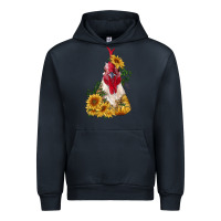 Navy sunflower rooster with leopard Urban Hoodie - RanaPortraitStore