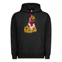 Pigment Black sunflower rooster with leopard Urban Hoodie - RanaPortraitStore