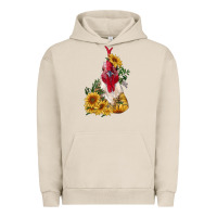 Pigment French Oak sunflower rooster with leopard Urban Hoodie - RanaPortraitStore