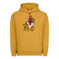 Pigment Peanut Butter sunflower rooster with leopard Urban Hoodie - RanaPortraitStore