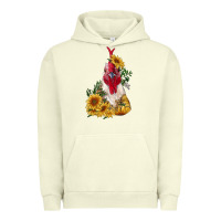 Pigment Pistachio sunflower rooster with leopard Urban Hoodie - RanaPortraitStore