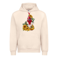Sandshell sunflower rooster with leopard Urban Hoodie - RanaPortraitStore