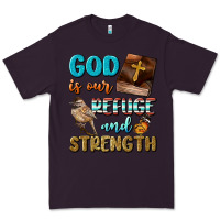 Plum God Is Our Refuge And Strength Premium Tee - BundleAndBundleShop