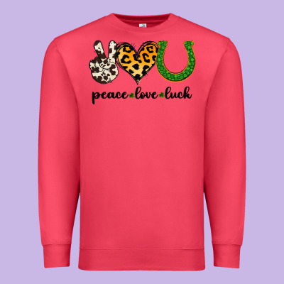 Peace Love Luck Premium Sweatshirt Designed By Jasminsmagicworld