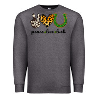 Charcoal Heather Peace Love Luck Premium Sweatshirt - Jasminsmagicworld