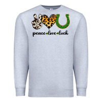 Heather Grey Peace Love Luck Premium Sweatshirt - Jasminsmagicworld