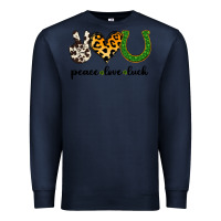 Navy Peace Love Luck Premium Sweatshirt - Jasminsmagicworld