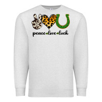 Oatmeal Heather Peace Love Luck Premium Sweatshirt - Jasminsmagicworld