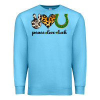 Ocean Blue Peace Love Luck Premium Sweatshirt - Jasminsmagicworld