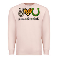 Pale Pink Peace Love Luck Premium Sweatshirt - Jasminsmagicworld