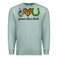 Seafoam Peace Love Luck Premium Sweatshirt - Jasminsmagicworld