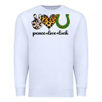 White Peace Love Luck Premium Sweatshirt - Jasminsmagicworld