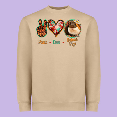 Peace Love Guinea Pigs Heavyweight Sweatshirt Designed By Jasminsmagicworld