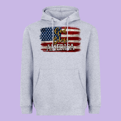 God Bless America Distressed Flag Heavyweight Hoodie Designed By Jasminsmagicworld