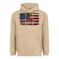 Mushroom God Bless America Distressed Flag Heavyweight Hoodie - Jasminsmagicworld