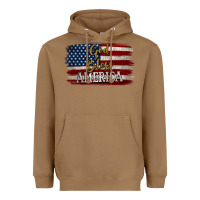 Toasted Coconut God Bless America Distressed Flag Heavyweight Hoodie - Jasminsmagicworld