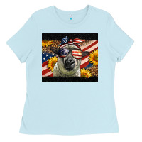 Baby Blue Western 4th Of July Sheep Ladies Tee - LillyAllenDesigns
