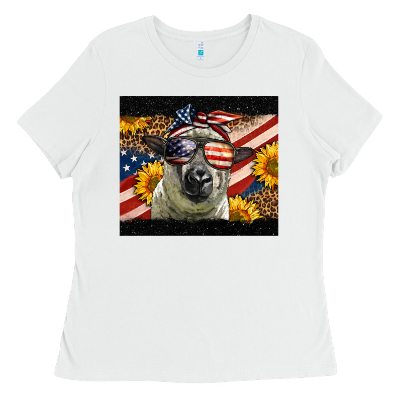 Western 4th Of July Sheep Ladies Tee by LillyAllenDesigns | Teevron