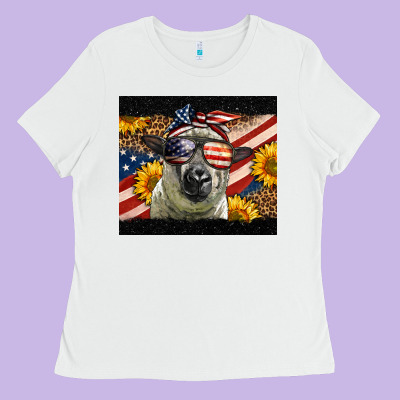 Western 4th Of July Sheep Ladies Tee Designed By Lillyallendesigns