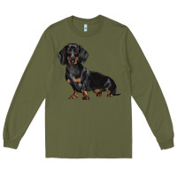 Army Green Dachshund Dog Illustrations Long Sleeve Tee - LillyAllenDesigns