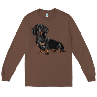 Chestnut Dachshund Dog Illustrations Long Sleeve Tee - LillyAllenDesigns