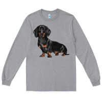 Heather Grey Dachshund Dog Illustrations Long Sleeve Tee - LillyAllenDesigns