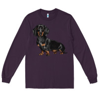 Plum Dachshund Dog Illustrations Long Sleeve Tee - LillyAllenDesigns