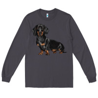 Smoke Dachshund Dog Illustrations Long Sleeve Tee - LillyAllenDesigns
