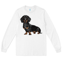 White Dachshund Dog Illustrations Long Sleeve Tee - LillyAllenDesigns