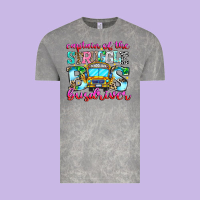 Captain Of The Struggle Bus Bus Vintage Tee Designed By Cowhidedigitalart