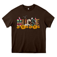 Chocolate Brown Western Nurse Sunflower Heavy Core Tee - FaDigitalArtStudio