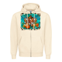Sandshell fall longhorn cows Zipper Hoodie - RanaPortraitStore