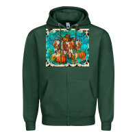 Sports Green fall longhorn cows Zipper Hoodie - RanaPortraitStore