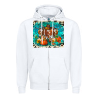 White fall longhorn cows Zipper Hoodie - RanaPortraitStore