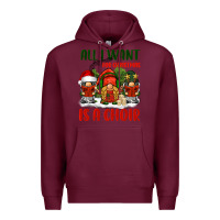 Burgundy all i want for christmas is a choir Premium Hoodie - BarkalooDesign