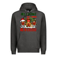 Charcoal Heather all i want for christmas is a choir Premium Hoodie - BarkalooDesign