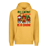 Mustard all i want for christmas is a choir Premium Hoodie - BarkalooDesign