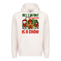 Pale Pink all i want for christmas is a choir Premium Hoodie - BarkalooDesign