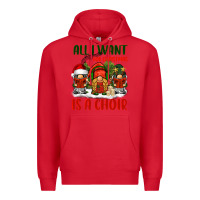 Red all i want for christmas is a choir Premium Hoodie - BarkalooDesign